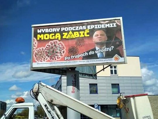 W Suwałkach i Augustowie bilbordy z Dudą i hasłem „Wybory podczas epidemii mogą zabić“