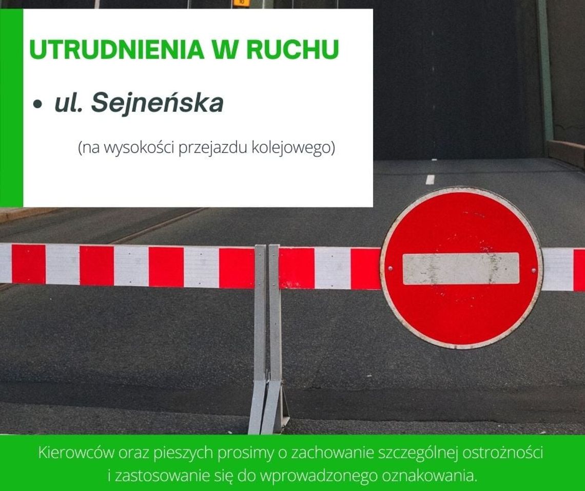 Do 27 maja całkowite zamknięty przejazd kolejowy na ul. Sejneńskiej